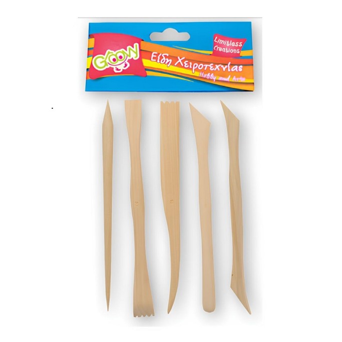 WOODEN CLAY TOOLS SET, 5 PIECES