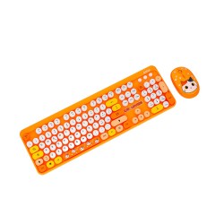 WIRELESS KEYBOARD AND MOUSE SET ORANGE CAT