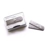 METAL PENCIL SHARPENER WITH CASE AND 2 REPLACEMENT BLADES